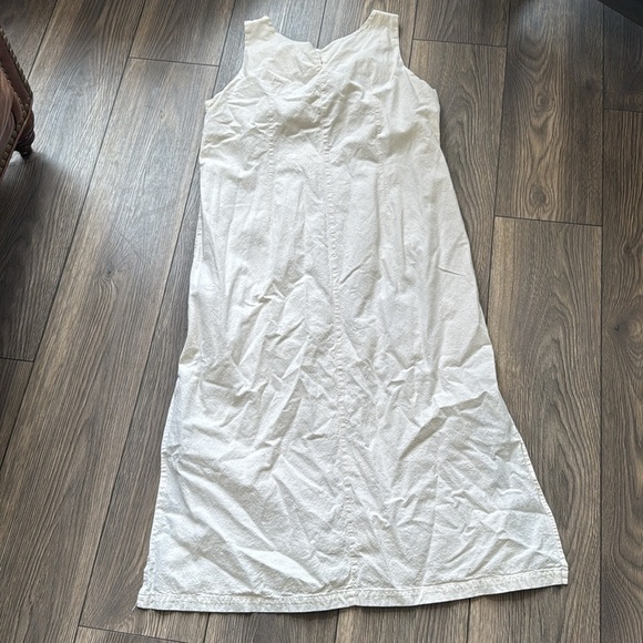 Vintage LA RUECA Cream colored Embroidered dress size large sleeveless maxi - Picture 6 of 7